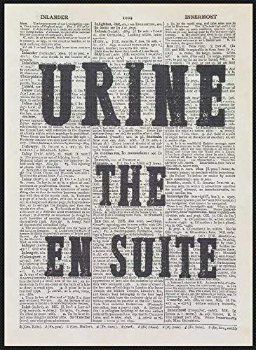 Parksmoonprints Impresión de página de diccionario en suite, arte de pared, baño, inodoro, humor, orina divertida