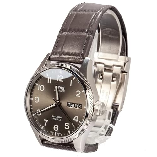 Oris Big Crown ProPilot Big Day Date Grey Dial Leather Strap Men's Watch - Model Number: 01 752 7698 4063-07 5 22 06FC