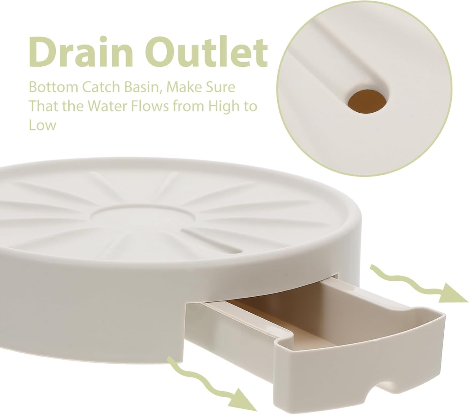 HANABASS 2pcs Rolling Flower Pot Tray Wheels Detachable Water Drawer for Easy Plant Care Round Planter Base for Indoor and Outdoor Use Diameter