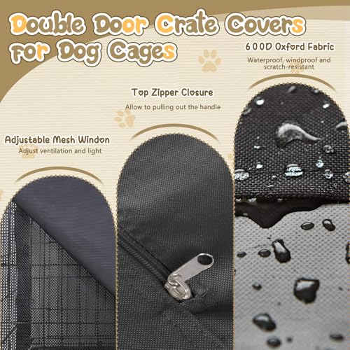 ZESTEFY Capa para caixa de cachorro, capa de canil de 91 cm, capas de caixa de porta dupla para gaio