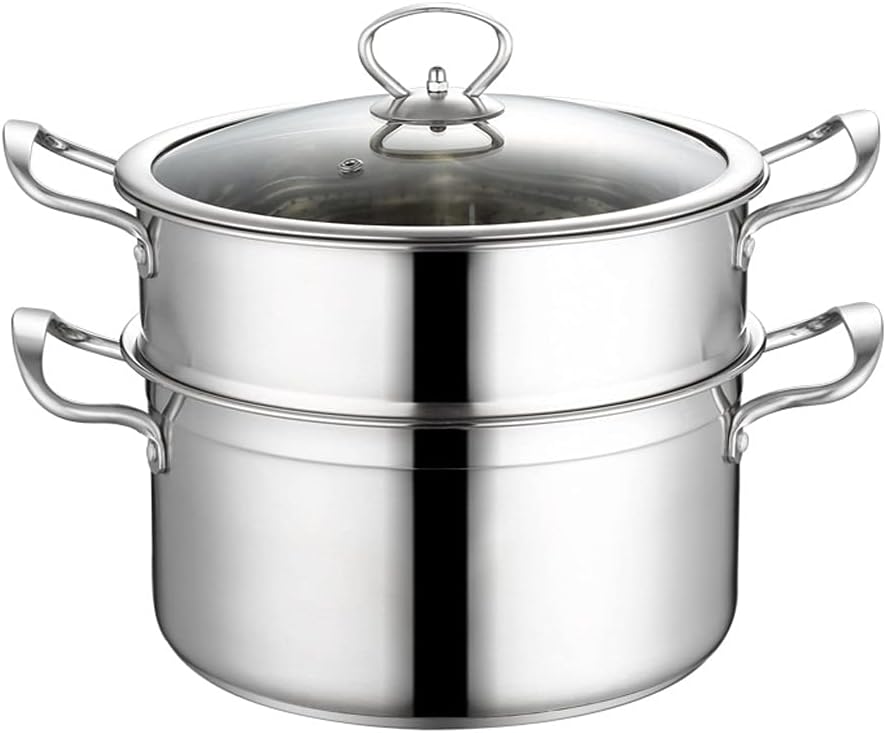 Steamer Stainless Steel 2-Layer Household Double-Layer Steamer for Steamed Buns, Steamed Fish, Gas Stove for General Use