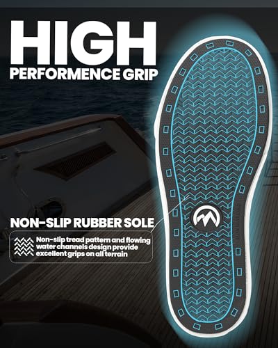 OutdoorMaster Men's Deck Boots, Waterproof Anti-Slip Rubber Rain Boots, Breathable Saltwater Deck Shoes For Fishing Boating Camping Sailing3