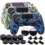 kappe 3/8 -Hochwertige Silikonhülle, zuverlässiger Schutz des PS4 Controllers vor Beschädigung und Schmutz, verbesserter Griff und angenehmeres Gefühl beim Halten des Controllers;