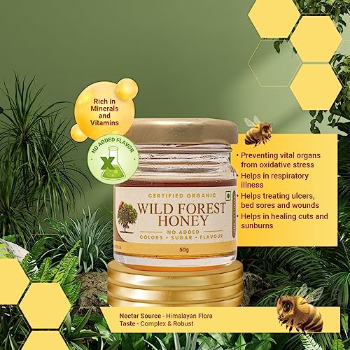Image of Shiva Organic Raw Wild Forest Flower Honey 50g | 100% Pure NMR Tested | Raw and Unprocessed