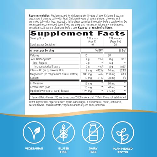 Nature's Way Kids Cool & Calm Gummies, Magnesium, L-Theanine, 40 ct - image 5