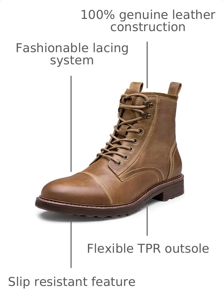 Image of Vostey Mens Boots Motorcycle Casual Boots for Men Zipper Fashion Chukka Boots Mens