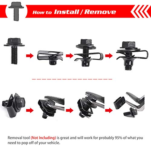 Image of OTUAYAUTO 35PCS Universal Under Cover Engine Splash Shield Bolts
