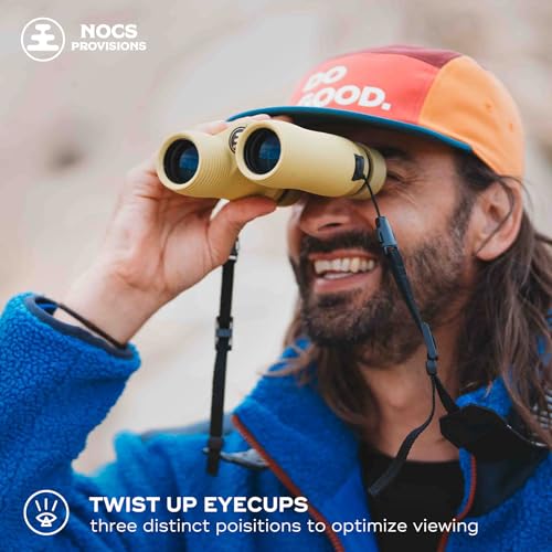 Image of Nocs Provisions Field Issue Compact 10x32 Waterproof Binoculars, Shockproof, Fogproof, 10X Magnification, Bak4 Prism, Multi-Coated Lenses for Adults & Kids, Bird Watching, Hunting & Wildlife Viewing