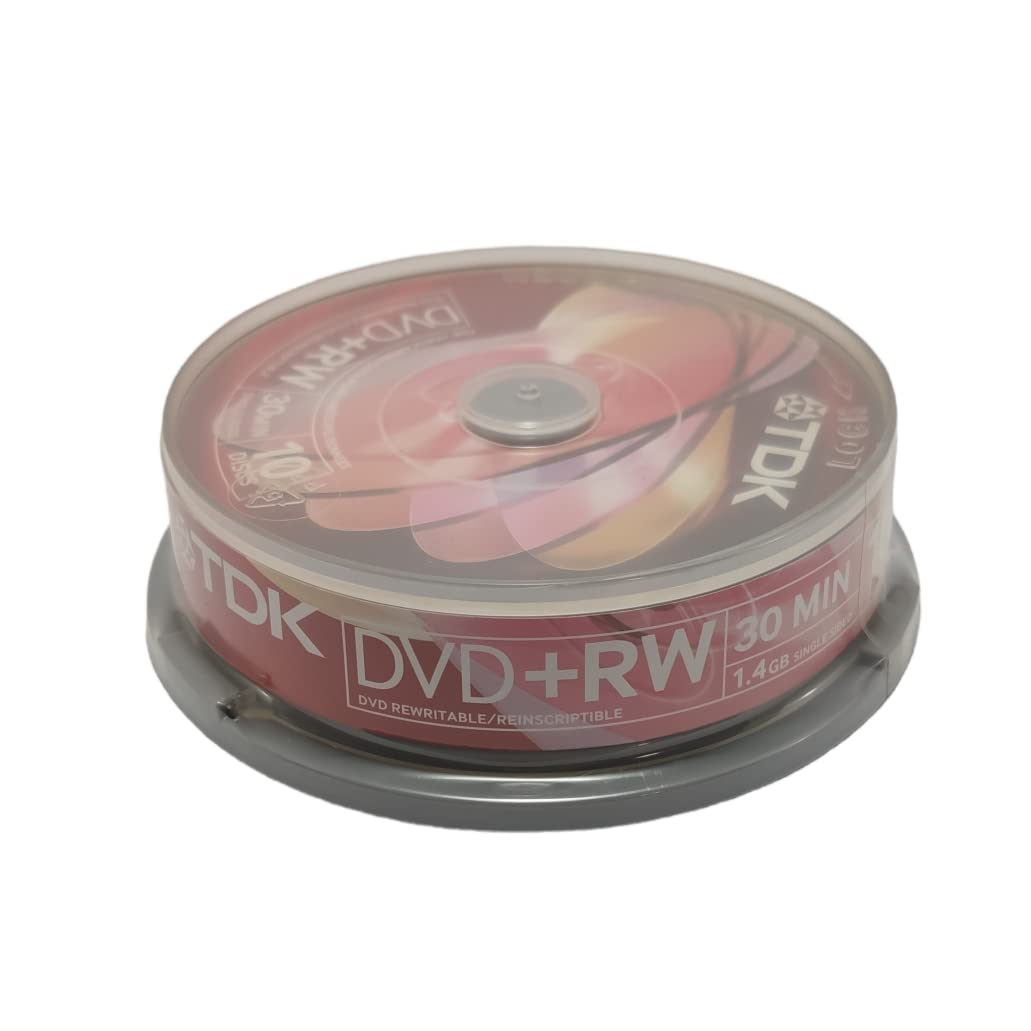 TDK - 8cm - Pack 10 Dvd+Rw 1,4 Gb caja rosa