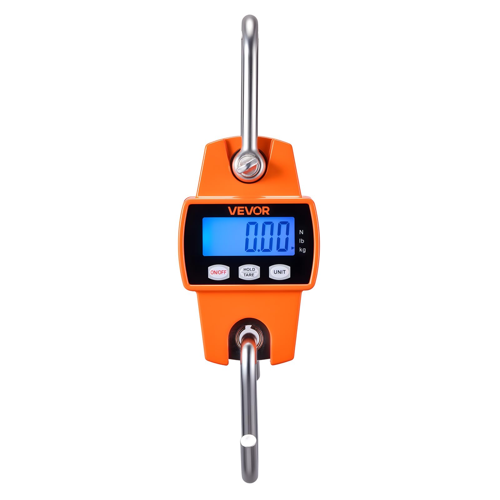 VEVOR Bilancia Digitale a Gancio per Carico Valigia 300kg Portatile LCD Precisione 50g Arancione