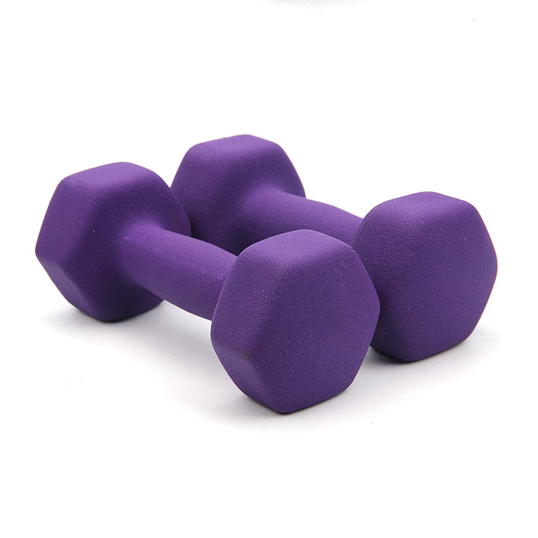 Hex Rubber Kurzhanteln für Frauen und Männer, Gusseisen Farbe Hanteln Gewicht Set, Gewichte Fitness Home Gym Übung Langhantelset, 1 kg / 1,5 kg / 2kg / 3kg / 4kg / 5kg (1 Paar),Lila,1kg*2