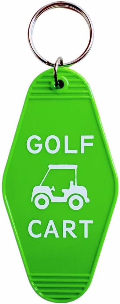 Golf Cart Keychain Plastic Retro Motel Golf Cart Key Chain for Women Men