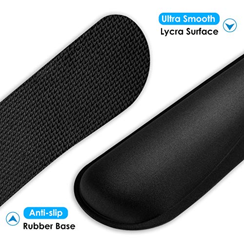 image for KTRIO 2-in-1 Keyboard Wrist Rest, Memory Foam Wrist Pad for Keyboard, 