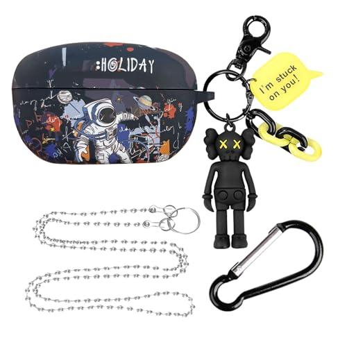 For WF-1000XM5 用 ケース カバー ワイヤレス イヤホン 用 保護ケース tpu素材 傷防止 落下防止 耐衝撃 防水 防塵 分離式 保護カバー 創造性 かわいい 漫画 充電便利 全面保護 イヤホンケース キーチェーン付き (A5)