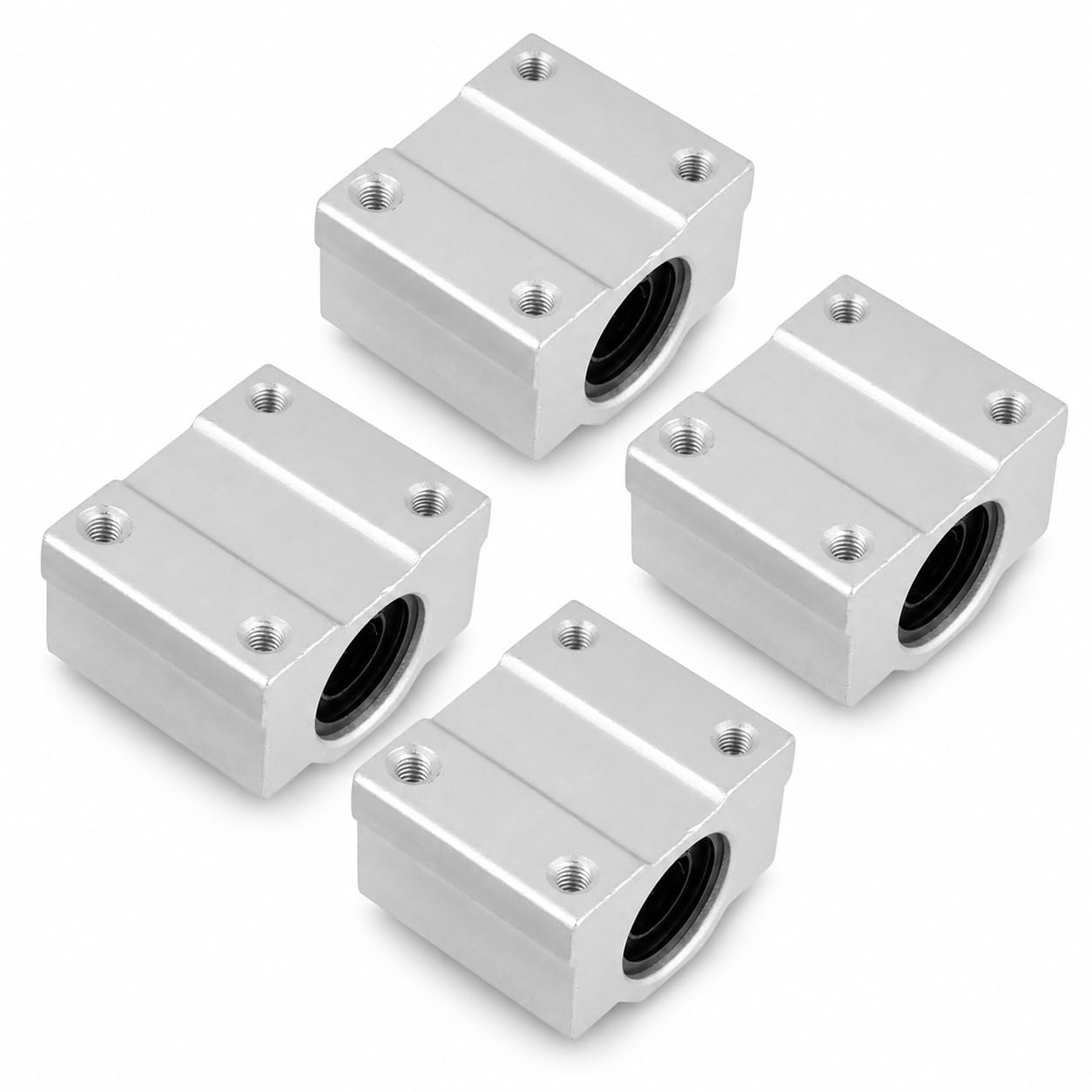 Bloc de glissière à roulement linéaire, 4 pièces/ensemble SCS12UU Bloc de glissière à roulement à billes en aluminium à mouvement linéaire Diamètre intérieur 12 mm Largement utilisé dans les outils él