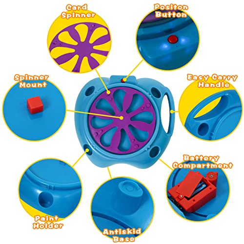 Spin Art Machine Variable Speed, Battery Operated Spinner - Paint Spinner with Splatter Guard, Washable Paint, Spin Art Kit, Art Design Card, Stem Toys, Arts and Crafts - Thumbnail 4