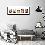 Americanflat 4x6 Collage Picture Frame with Shatter-Resistant Glass - Fits Five 4x6 Photos or Use as One 8x24 Picture Frame - Signature Collection - Collage Frames for Wall Display - Black - Image 5