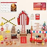 Elidepe Wichtel Zubehör, 43 PCS Wichtel Set Weihnachten Komplett, Wichteltür Set mit Baustelle und Backset, Adventskalender Füllung, Kleine Geschenke für Kinder, Wichteltür Set für Weihnachtsdeko