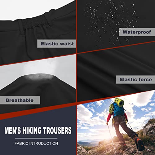 Foto von MEETYOO Wanderhose Herren, Wasserdicht Winddicht Trekkinghose Outdoorhose Atmungsaktiv Funktionshose Schnell Trockend Leichte für Trekking Klettern