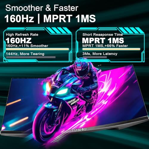 Image of 32 inch 4K 160Hz 1500R Curved VA Gaming Monitor,1ms FreeSync,Display HDR400 | QHD HDMI 2.1 DP 1.4 VESA Stereo Speakers Flicker-Free Eye Care Deep Contrast gor Xbox PS5 Switch office gaming