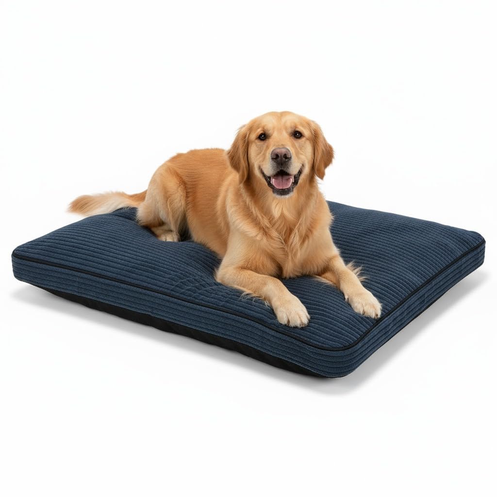 MH Home Dog Bed With Removeable Washable Cover, Pet Cat Beds Cushion Mattress, Soft Warm Dog Mat Pad For Dogs (Large 75 x 100 cm, Tweed) — image 1