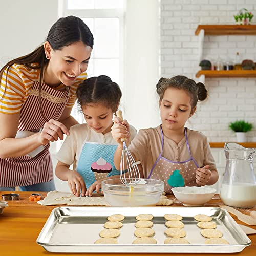 Image of KITCHENATICS Quarter Sheet Baking Pan Aluminum Nonstick Oven Safe Set 2 | Two quarter sheet pans sized for small convection ovens, small batches and everyday oven baking