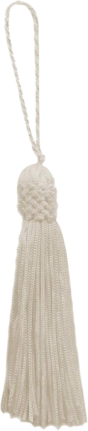 Set of 10 Offwhite Crown Head Chainette Tassel, 3 Inch Long with 2 Inch Loop, Basic Trim Collection Style# CT03 Color: Offwhite - A2