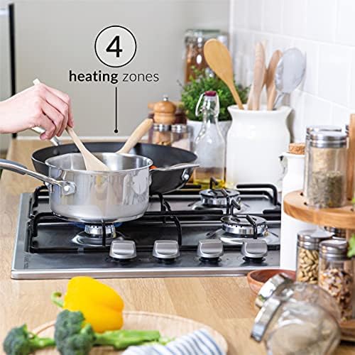 Russell Hobbs RH60GH401SS 4-Burner Stainless Steel Gas Hob, 59 cm