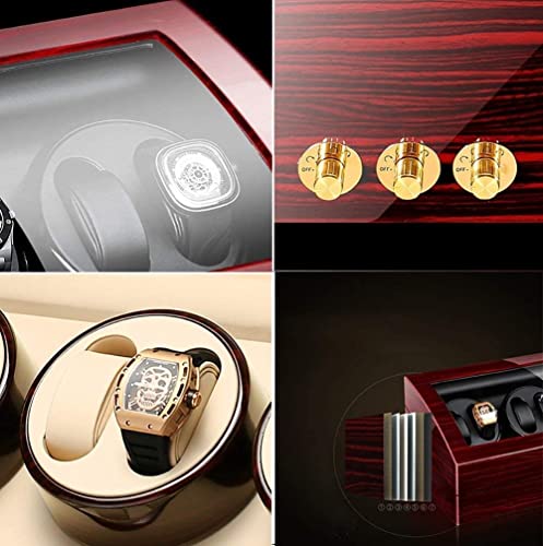 Cajas de almacenamiento de enrolladores de relojes automáticos de madera noble 5