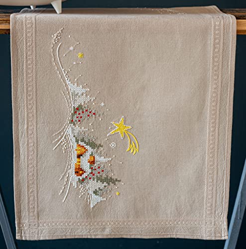 Kit broderie chemin de table paysage d'hiver haute précision - 2