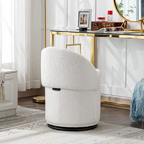 Silla giratoria otomana de tocador – Taburete tapizado 360° para maquillaje y dormitorio
