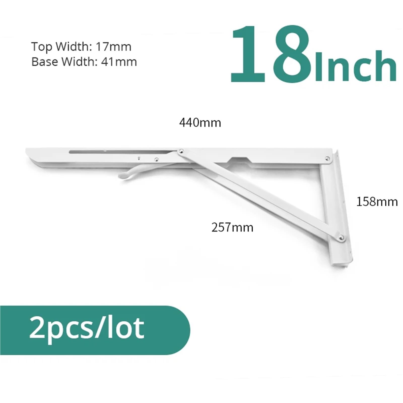 Lot de 4 équerres d'étagère triangulaires pliables et réglables 65 kg