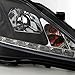 AKKON - For Lexus IS250 IS350 2IS Black Bezel Halo Projector DRL Daylight LED Strip Headlights Replacement Pair