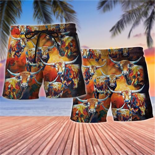Cow Lovers Mens Swim Trunks - Tropical Summer Men's Summer Quick-Dry Swim Shorts with Pockets Series 133