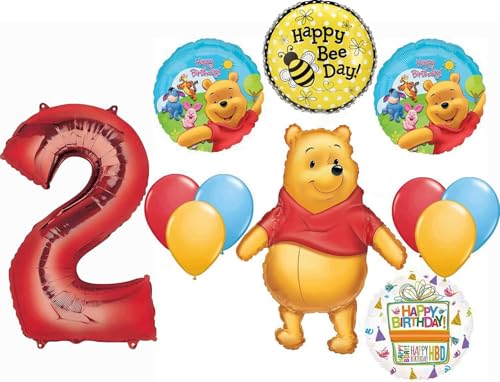Anagram Pooh's 2nd Birthday Party Supplies Lot de 12 ballons décoratifs