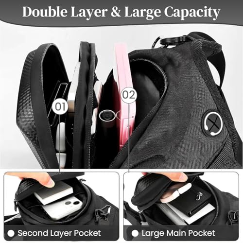Image of STHIRA Motorcycle Waist Drop Leg Bag -Waterproof Hard Shell Storage Bag Double Layer Zippered Waist