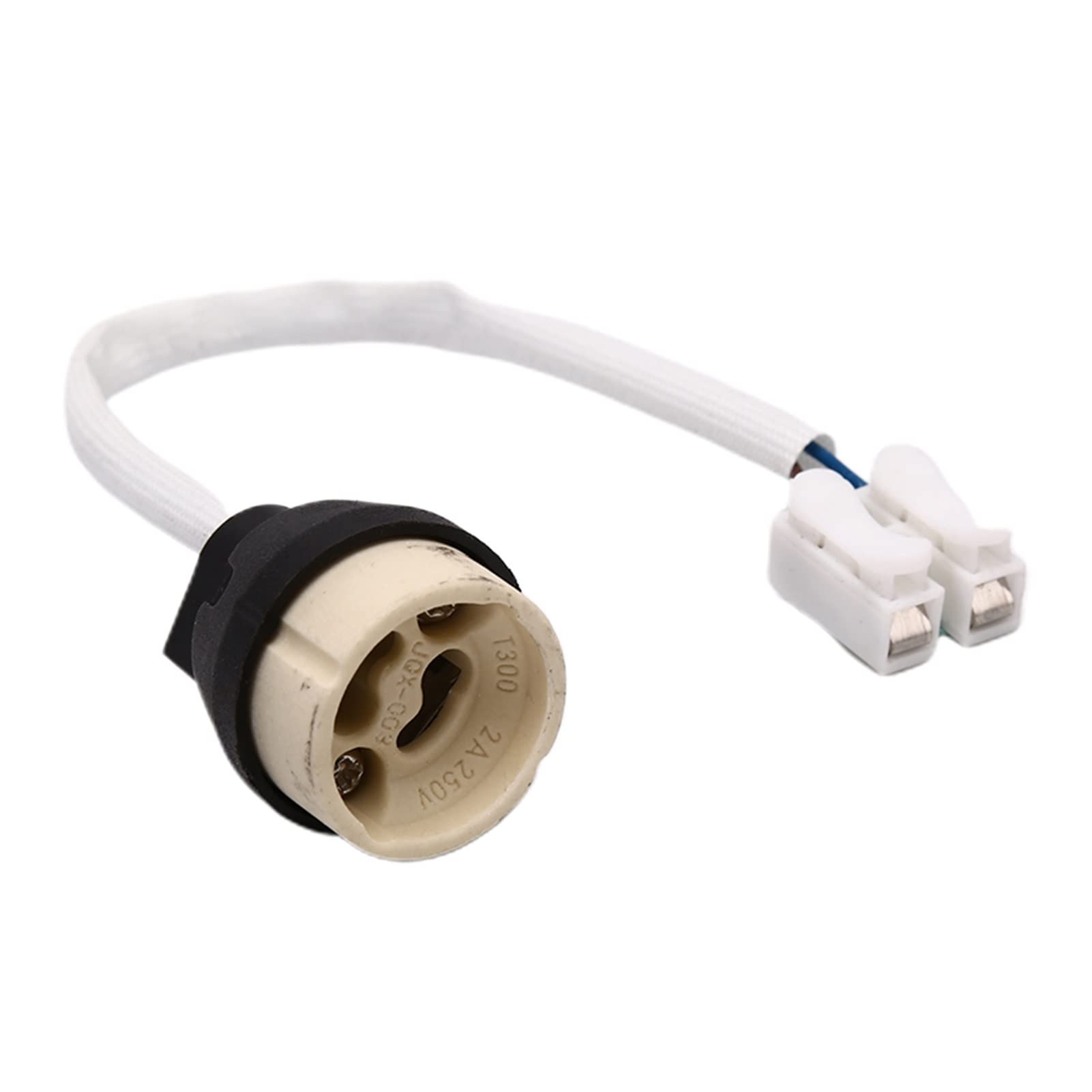 yaoqijie Base de la lámpara de la lámpara de la lámpara del zócalo 20pcs. Guión Conector del conector del adaptador de la luz del bulbo alambre de cerámica for DIRIGIÓ Luz de la lámpara halógena de la
