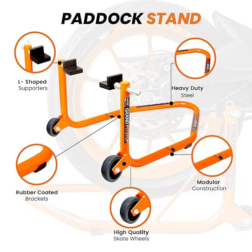 Grand Pitstop Universal Rear Paddock Stand Orange - Image 4