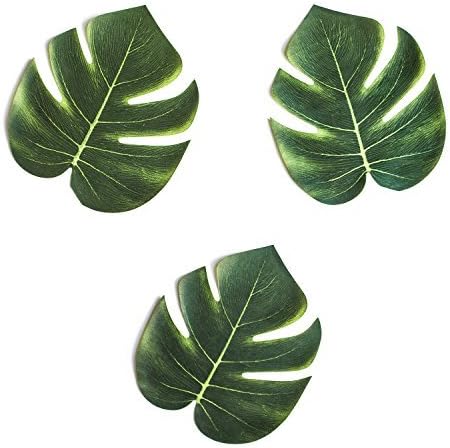 Super Z Outlet Tropical Imitation Plant Leaves 8" Hawaiian Luau Party Jungle Beach Theme Decorations for Birthdays, Prom, Events (12 Pack)
