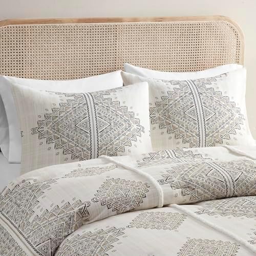 Gracie Mills Modern Geometric Print 4-Piece Microfiber Duvet Cover Set with Throw Pillow - Thumbnail 4