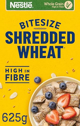 Nestlé Cereals - Shredded Wheat Breakfast Cereal - Bitesize Crunchy Wholegrain Biscuits High Fibre No Added Sugar Or Salt - 625g