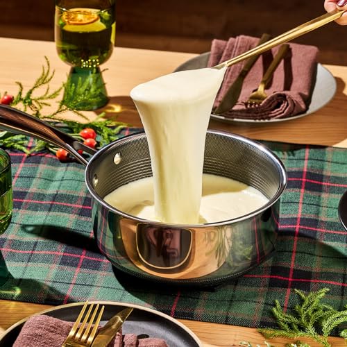 Image of HexClad 3 Quart Hybrid Nonstick Sauce Pan Pot with Lid, Stay-Cool Handle, Dishwasher Safe, Induction Ready, Compatible with All Cooktops