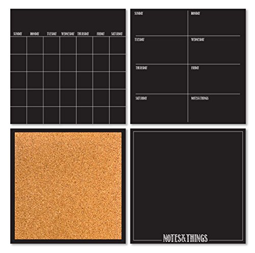 Wall Pops WPE1875 4 Piece Organizer Kit, Black