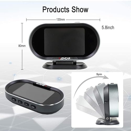 Miniatura 6 de V70 OBD2 Gauge Cluster HUD Heads Up Display, Computadora de Coche OBD II Escáner Velocidad Motor Refrigerante Temperatura Consumo de combustible