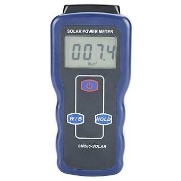 Solar Radiation Meter, Solar Power Meter, LCD Display Solar Energy Tester Solar Energy Research Agriculture'$