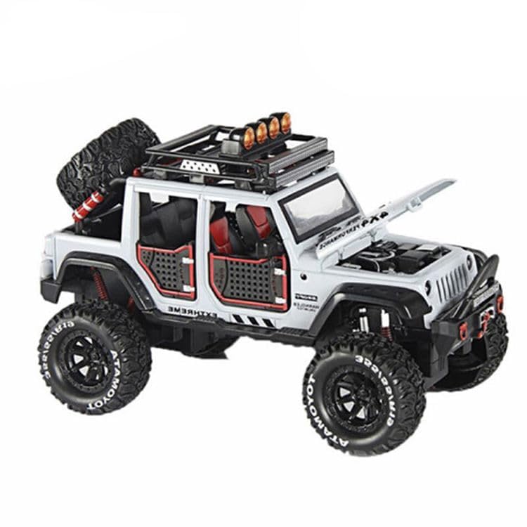 Image of Metal Car Toy for Kids - 1:24 Scale 4x4 Alloy Diecast for Boys | Openable Doors, Light & Engine Sound, High Speed Pull Back Action | Realistic Collectible Car