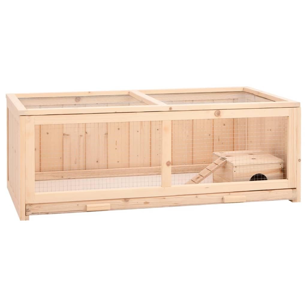 vidaXL Jaula para hámster Madera Maciza Abeto 104x52x38 cm