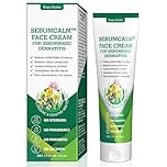 Seborrheic Dermatitis & Psoriasis Face Cream: Soothing Natural Formula Treatment for Face, Scalp & Chest with 12 Botanical Extracts, Ceramides & Shea Butter – Steroid-Free