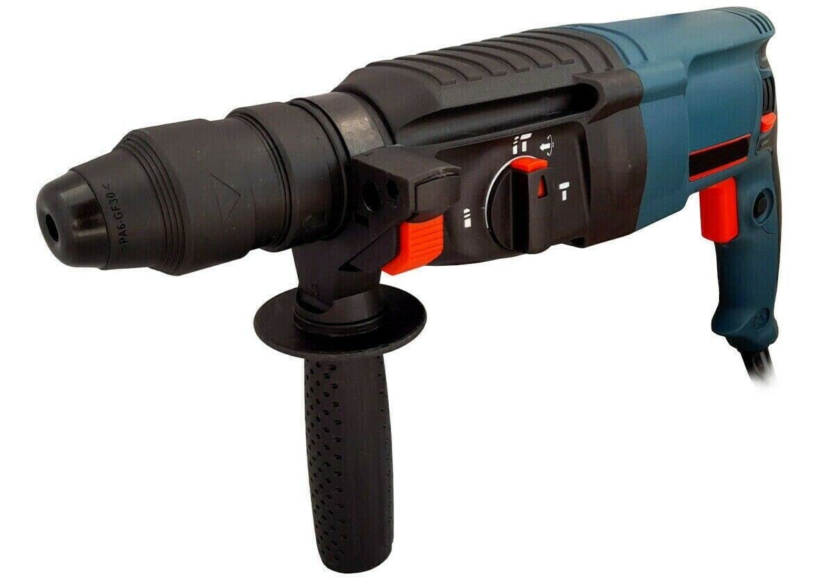 Trapano Martello Tassellatore Perforatore SDS-Plus 800W mandrino intercambiabile Capacità di foratura calcestruzzo 26mm Include 3 Punte 2 Scalpelli e Valigetta