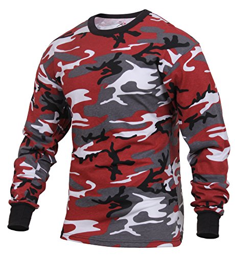Rothco Long Sleeve Camo T-Shirt, Red Camo, M